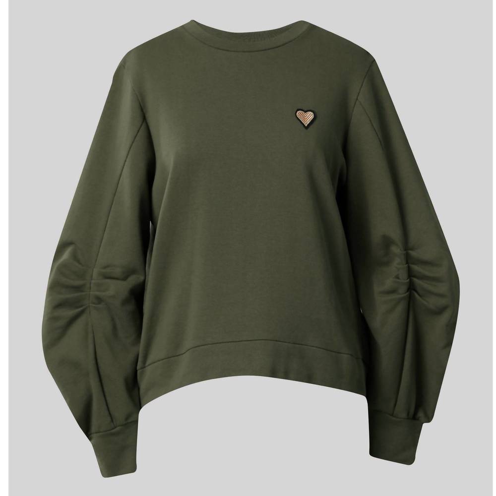 NEW EMILY LOVELOCK women's jemma sweatshirt in sea kelp